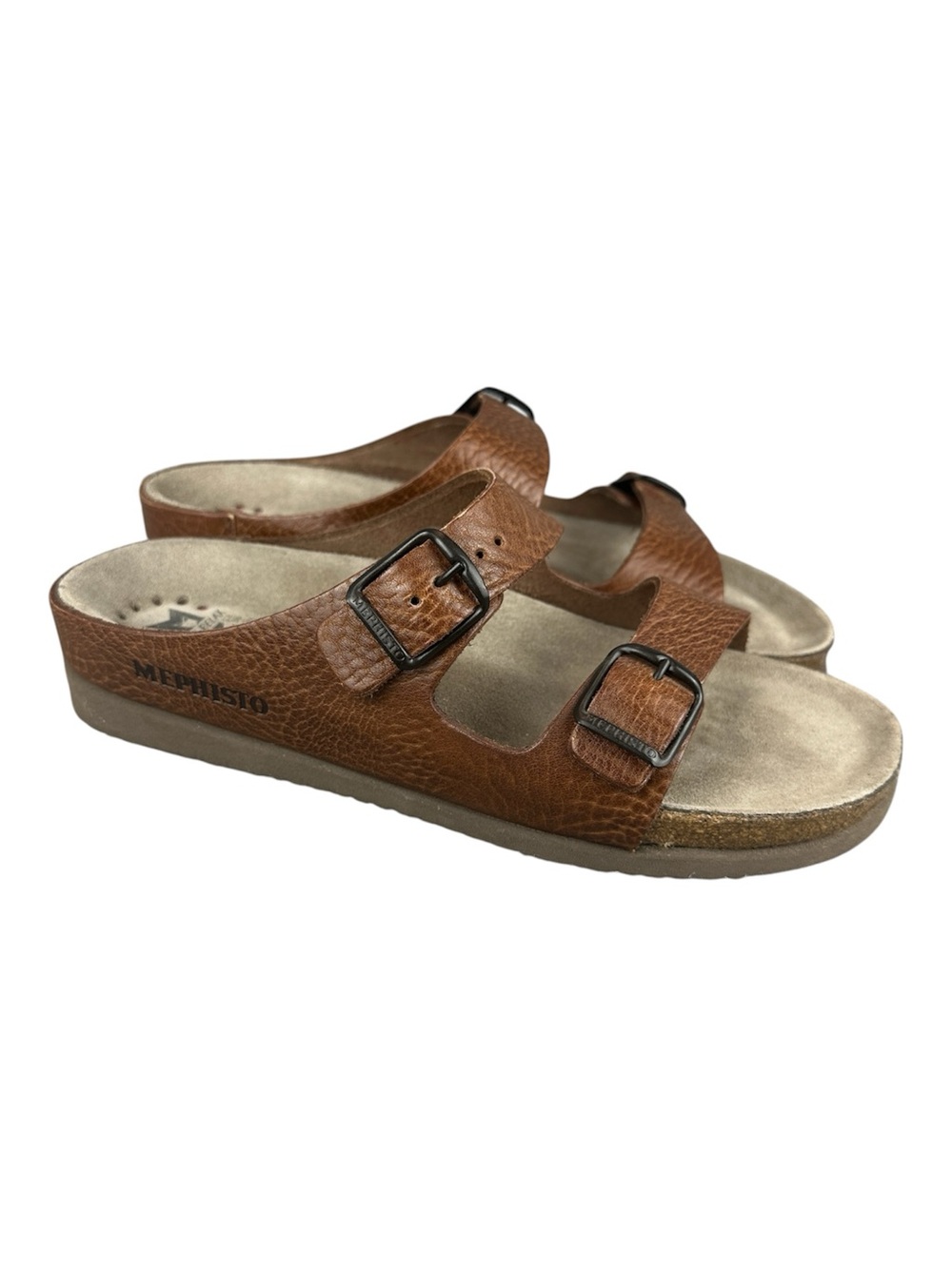 Mephisto Harmony Women's Sandals Size EUR 41 Brown Leather Double Strap Buckle